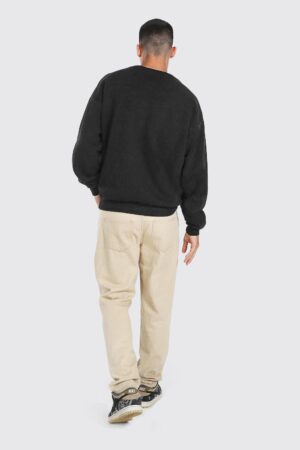 Z6E112 BOOHOO KLASYCZNA CZARNA BLUZA SPORTOWA EFEKT SPRANIA M - obrazek 2