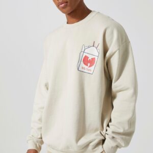 X3E011 BOOHOO MAN BEŻOWA BLUZA SPORTOWA NADRUK 36 S S