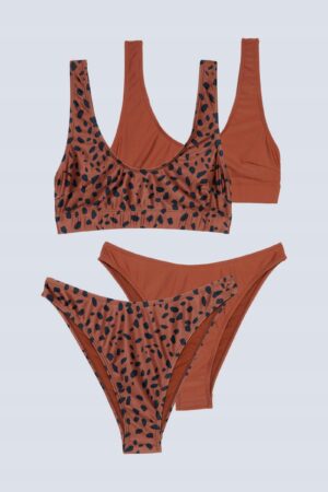 X2B007 NASTY GAL DAMSKI DÓŁ OD BIKINI W BRĄZIE 44 - obrazek 2