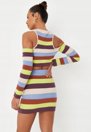 M1F009 MISSGUIDED KOLOROWA SPÓDNICA MINI TUBA 40 L - obrazek 3