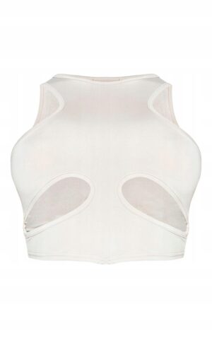 X2E015 PLT SHAPE BEŻOWY CROP TOP WYCIĘTY 36 S - obrazek 3