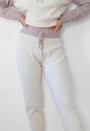 M1E312 MISSGUIDED TALL SPODNIE Z DZIANINY BEŻ 34 - obrazek 3