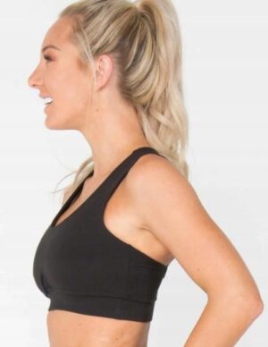 X5D116 TONED CZARNY BIUSTONOSZ TOP SPORTOWY FITNESS S - obrazek 2