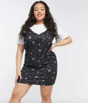 X4A006 KOMPLET DAMSKI PLUS SIZE KLASYCZNY WE WZÓR SUKIENKA T-SHIRT 6XL 6XL