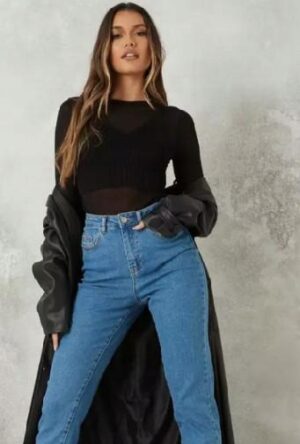 Z6F201 MISSGUIDED CZARNA BLUZKA DZIANINA XS XS - obrazek 3