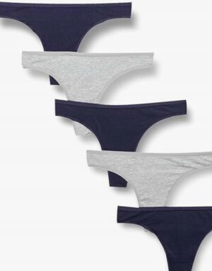 M0B316 IRIS LILLY DAMSKIE SZARE STRINGI 5 PACK S
