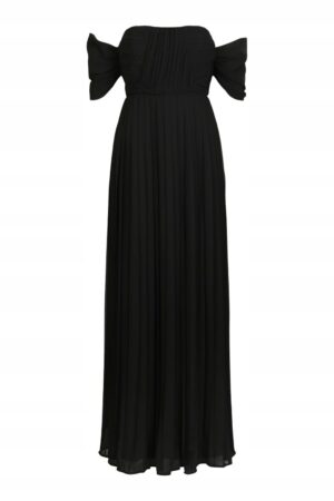 X6A022 BOOHOO CZARNA SUKIENKA MAXI PLISOWANA 42 XL - obrazek 5