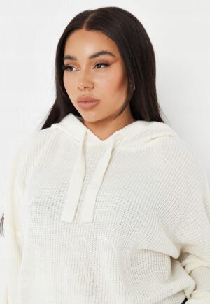 V1A017 MISSGUIDED PLUS KRÓTKI SWETR KAPTUR 46/48 - obrazek 3