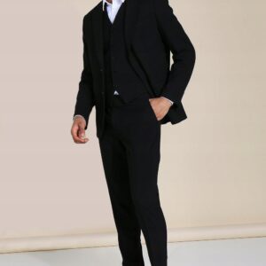 Z2A005 MATERIAŁOWE ELEGANCKIE SPODNIE MĘSKIE SLIM FIT BOOHOO MAN 34 S