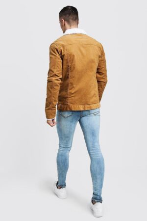 X2A011 BOOHOOMAN KURTKA MĘSKA KLASYCZNA BRĄZOWA M. M/L - obrazek 2