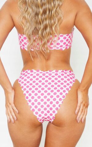 X9B322 PLT DAMSKI DÓŁ OD BIKINI RÓŻOWY W GROSZKI 42 - obrazek 2