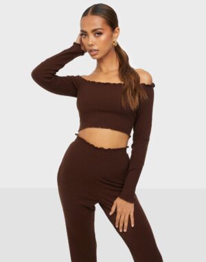 X4D204 NELLY BRĄZOWY KTÓTKI TOP PRĄŻKI 34 XS - obrazek 4