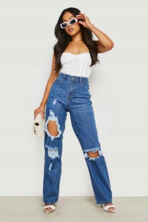 M1E201 BOOHOO SPODNIE DAMSKIE PETIT JEANSOWE S - obrazek 2