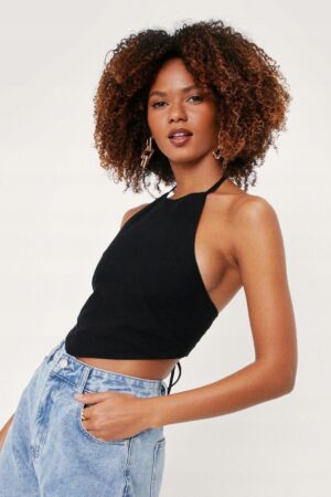 X0F314*NASTY GAL CZARNY TOP SZNUROWANY L 40 A00 - obrazek 2