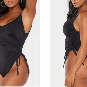 Z3G116 STRÓJ KĄPIELOWY JEDNOCZĘŚCIOWY Z MARSZCZENIAMI PRETTYLITTLETHING 46