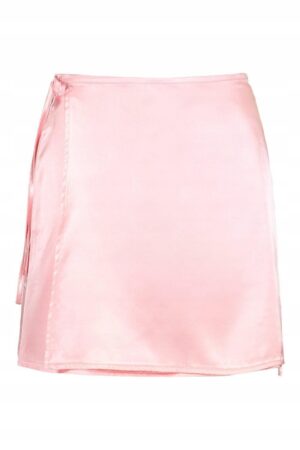 Z2A015*BOOHOO RÓŻOWA SPÓDNICA MINI SATYNA S/M A00 - obrazek 3
