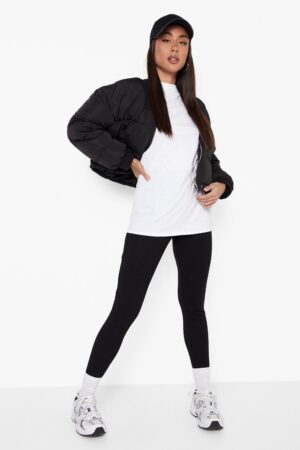 X1D112 BOOHOO CZARNE PRĄŻKOWANE KLASYCZNE LEGGINSY 44 XXL
