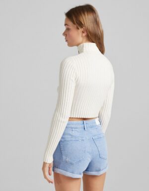 Z2D212 BERSHKA JEANSOWE KRÓTKIE SPODENKI SZORTY PRZETARCIA XS - obrazek 3