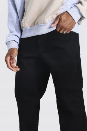 M6A008 BOOHOO MĘSKIE SPODNIE JEANSY CZARNE 48 - obrazek 2