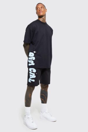 X2E110 BOOHOOMAN T-SHIRT MĘSKI CZARNY W NAPISY S 36 S - obrazek 3