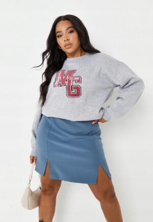 X2G205 MISSGUIDED PLUS NIEBIESKA SPÓDNICA MINI 52 - obrazek 2