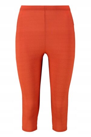 Z5B314 BOOHOO PRĄŻKOWANE LEGGINSY CROPPED 3/4 MIEDZIANE 38 M - obrazek 2