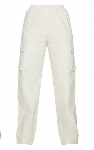 X6A011 PRETTYLITTLETHING JEANSY BEŻOWE DAMSKIE PROSTE CASUAL XXL - obrazek 2