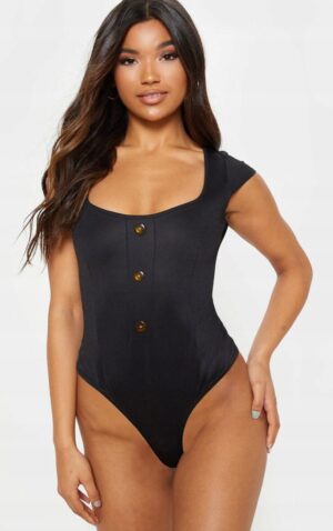 X9G125 PLT CZARNE DAMSKIE BODY Z GUZICZKAMI 32