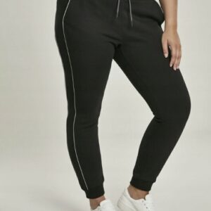 X4E008 URBAN CLASSIC CZARNE SPODNIE DRESOWE JOGGERY Z LAMPASAMI L