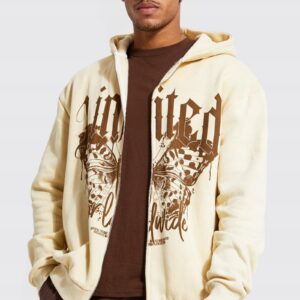 X7C04 BOOHOOMAN BLUZA MĘSKA Z KAPTUREM BEŻOWA S S