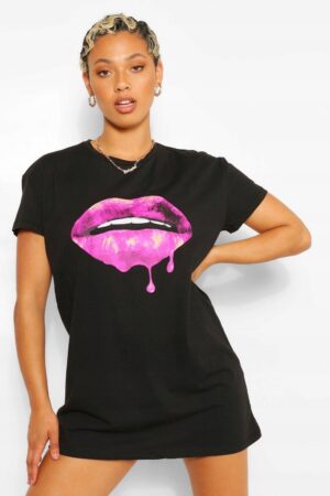 Z6G213 BOOHOO CZARNA SUKIENKA NADRUK M/L M/L - obrazek 3
