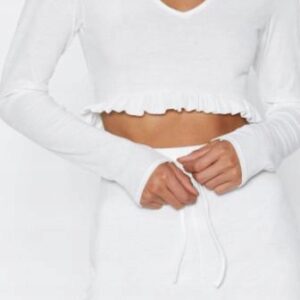Z5D112*NASTY GAL BIAŁY CROP TOP W PRĄŻKI M 38 A00