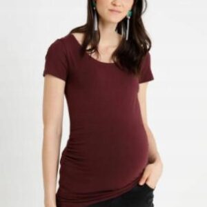 Z2G006 BORDOWY T-SHIRT CIĄŻOWY BASIC S S