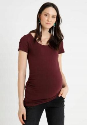 Z2G006 BORDOWY T-SHIRT CIĄŻOWY BASIC S S