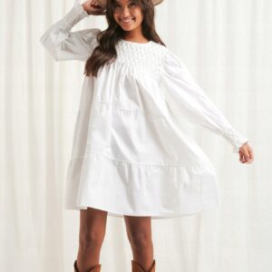M4E011 NA-KD BIAŁA SUKIENKA OVERSIZE BOHO 34 XS