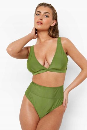 X9C118 BOOHOO ZIELONE FIGI BIKINI WYSOKI STAN XXL - obrazek 2