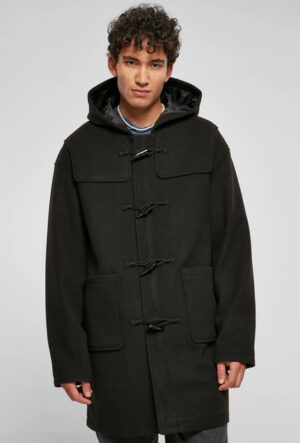 K2A002 URBAN CLASSICS MĘSKI CZARNY KLASYCZNY PŁASZCZ Z KAPTUREM S - obrazek 2
