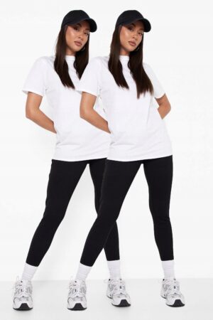 X1D112 BOOHOO CZARNE PRĄŻKOWANE KLASYCZNE LEGGINSY 44 XXL - obrazek 2