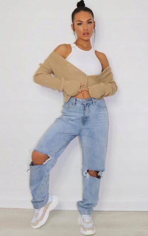 M3D101 DOPASOWANA BIAŁA BLUZKA CROP TOP PRETTYLITTLETING 36/38 - obrazek 2