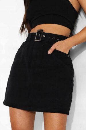 X0D302*BOOHOO PETITE SPÓDNICA JEANSOWA XXS 32 A00 - obrazek 3