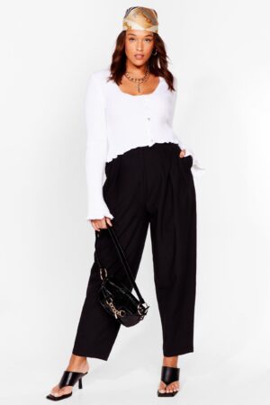 M2C013 NASTY GAL MATERIAŁOWE CZARNE SPODNIE 44 XXL - obrazek 3