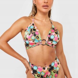 X9G301 WZORZYSTY BIUSTONOSZ OD BIKINI WIĄZANY BOOHOO 34