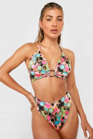 X9G301 WZORZYSTY BIUSTONOSZ OD BIKINI WIĄZANY BOOHOO 34