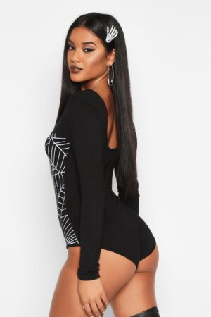 Z8G208 BOOHOO DAMSKIE CZARNE BODY Z DŁUGIM RĘKAWEM 34 - obrazek 2