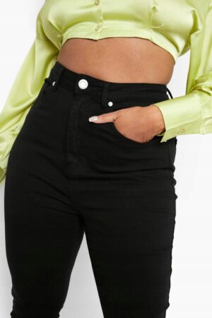 X3F312 BOOHOO SPODNIE PLUS CZARNE JEANSOWE 4XL - obrazek 4