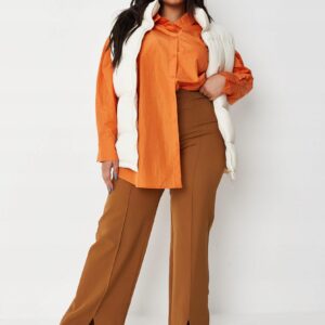 X5F105 MISSGUIDED PLUS MATERIAŁOWE SPODNIE 44 XXL