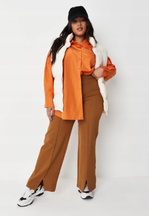 X5F105 MISSGUIDED PLUS MATERIAŁOWE SPODNIE 44 XXL