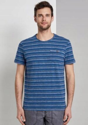 Z2G105 TOM TAILOR NIEBIESKI T-SHIRT PASKI S S