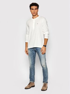 X5D302 TOMMY HILFIGER BIAŁA BLUZKA DŁUGI RĘKAW XS
