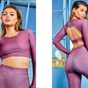 Z6D009 PLT FIOLETOWY CROP TOP SPORTOWY S S